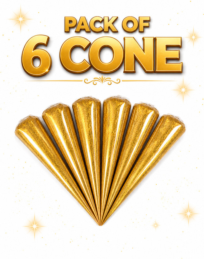Krizadiv Pack of 6 golden glitter glue cone | paper craft glue | shiny glitter glue