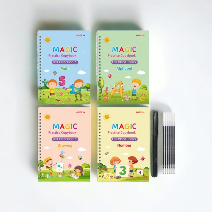 RNGNTC Lettering Calligraphy Set Books For Kids Reusable Montessori Copybook Gift X