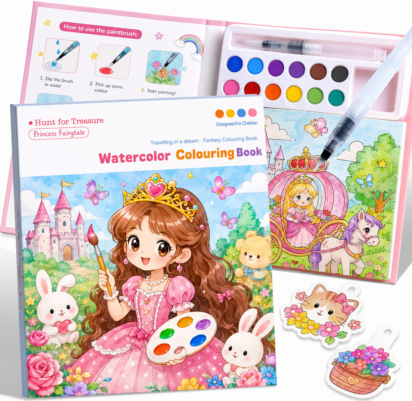JiyanEcommerce JiyanEcommerce PRINCESS Watercolor Painting Book for Kids - Flipkart Deal