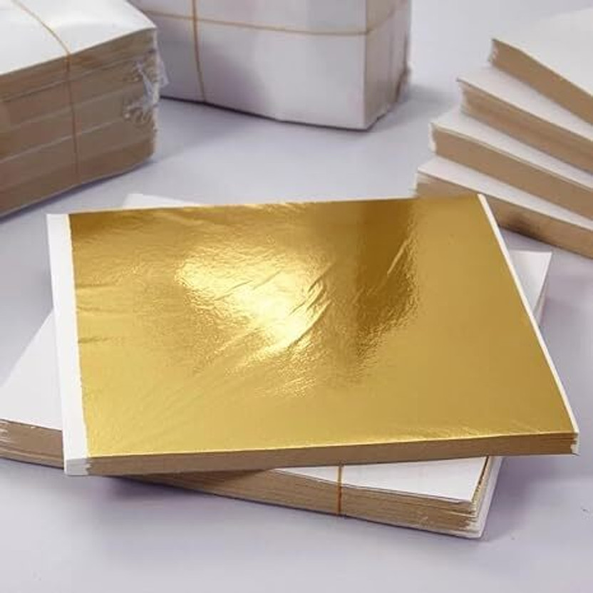 Lasella Gold Leaf 10 Sheets 7X7cm for Gilding Resin Art Crafting Paintings Arts Crafts