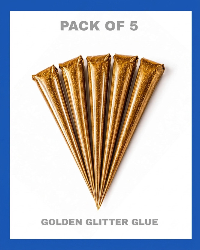 Glitzn Golden Glitter Glue 20GM Each for Festival Decoration