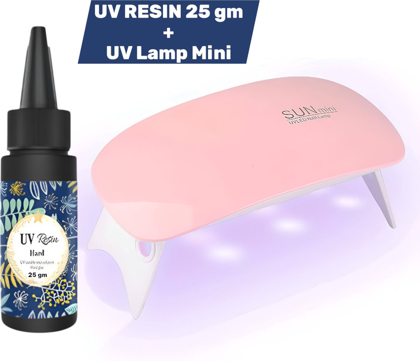 Adoere Sun Mini Lamp & 25g UV Resin Hard Clear Glossy Finish for Artists & Professional
