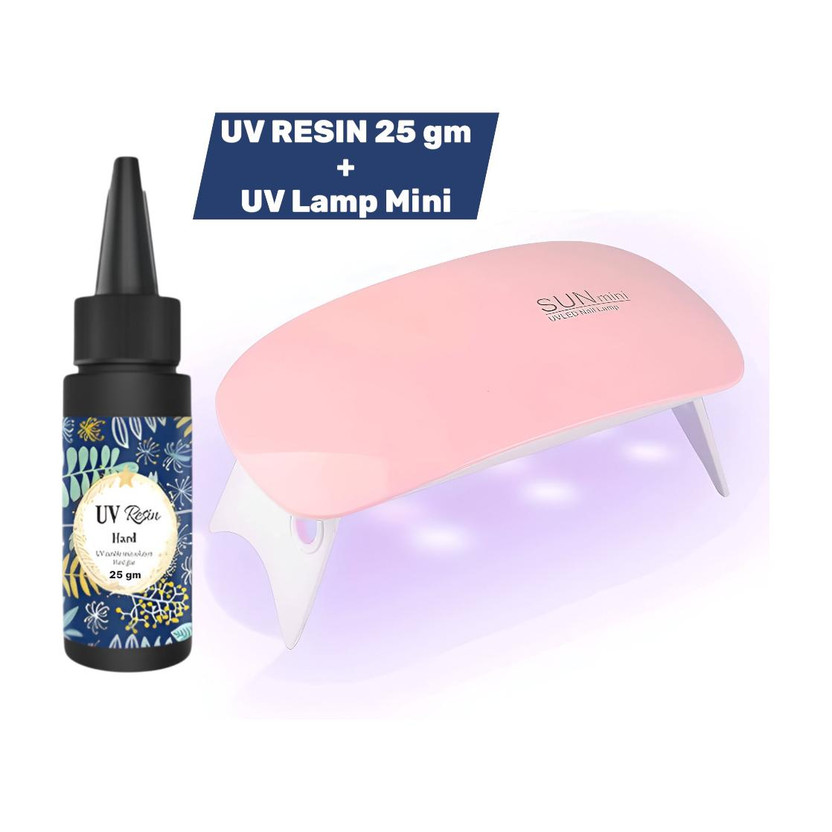 Adoere Sun Mini Lamp & 25g UV Resin Hard Clear Glossy Finish for Artists & Professional