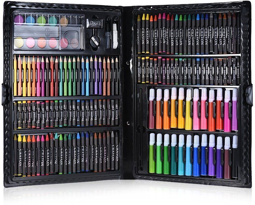 WEMOL 168-Piece Colouring Pencils Set, Children Painting Set, Crayon, Oil Pastel