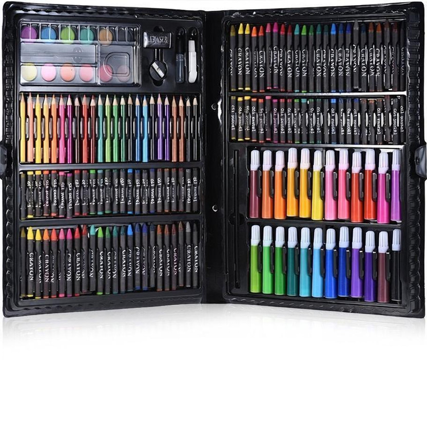 WEMOL 168-Piece Colouring Pencils Set, Children Painting Set, Crayon, Oil Pastel