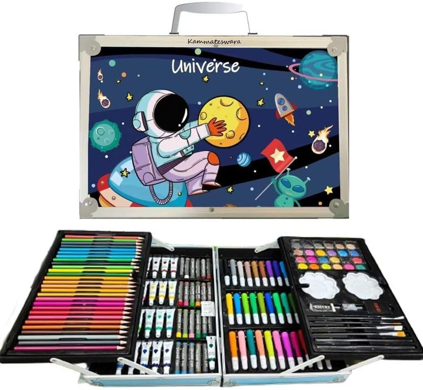Kidzano 145 Pc Space Theme Color Kit for kid in Professional Deluxe Art Set Drawing Kit