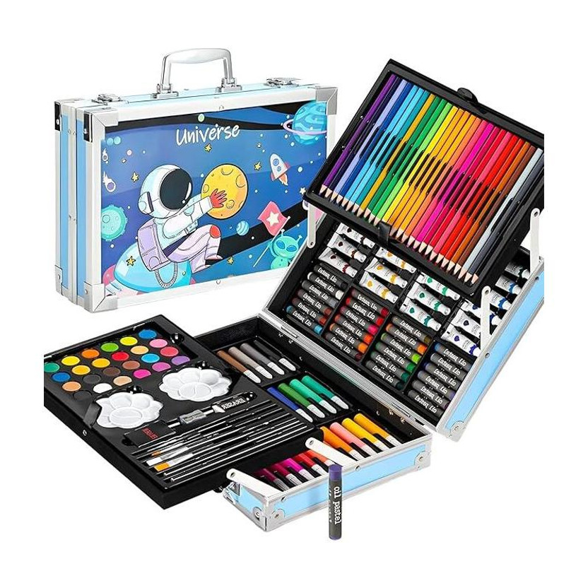 Daffodil lifestyle Space Box 145 Drawing Set with Crayons Color Pencils Oil Pastels Brushes Markers