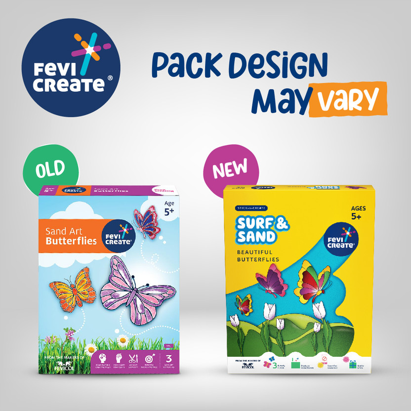 Fevicreate Make Your Own Sand Art Butterflies Learning Craft and DIY Kit for Kids