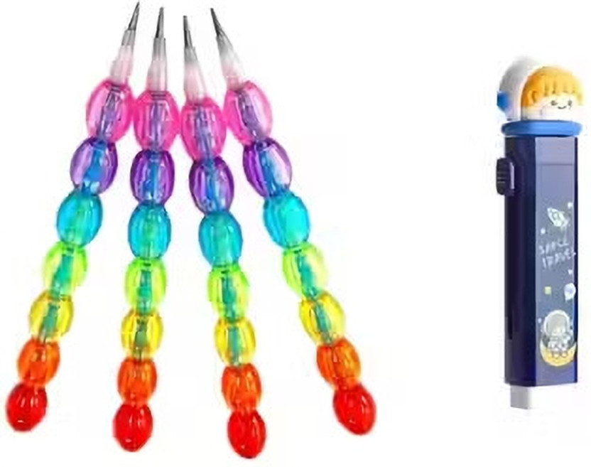 Eclet 4 moti Pencil Combo With 1 Eraser for kids gift set suchool supplies