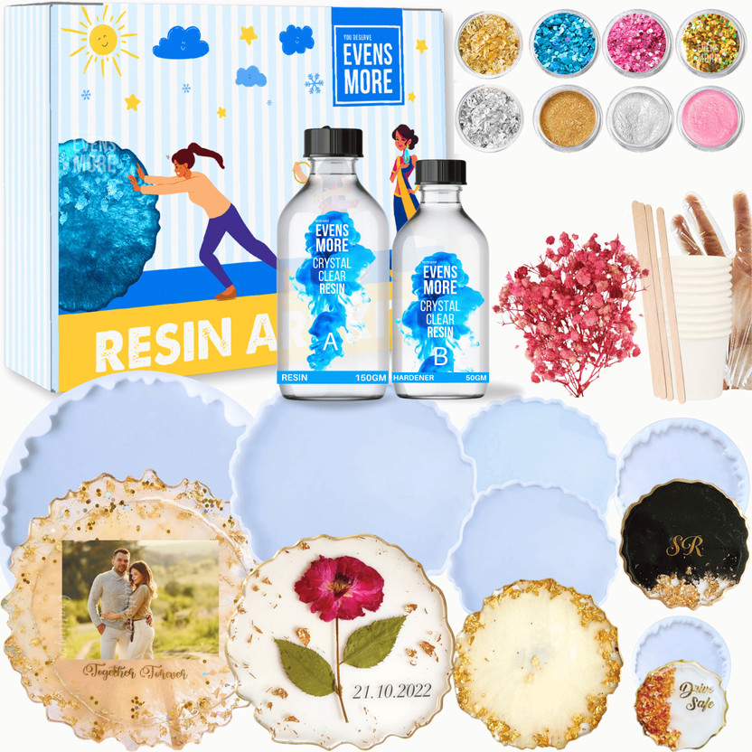 EVENS MORE Resin Art Kit for Adults & Beginners – Silicone Agate Moulds (2-8 inch