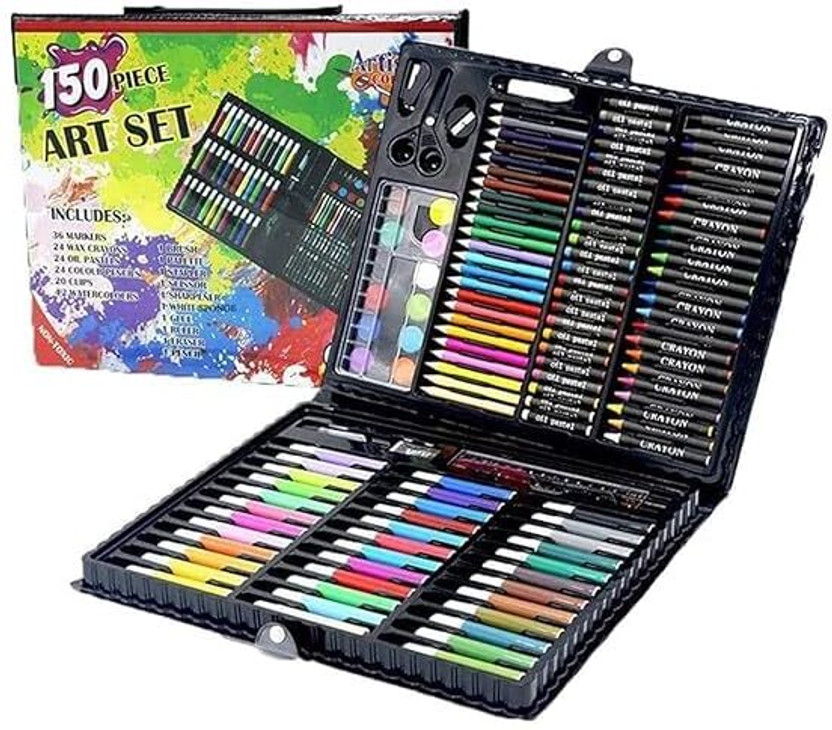 KENAYO ENTERPRISE 150 Pcs Art Set for Kids with Case, Art and Craft Supplies Kit for Drawing