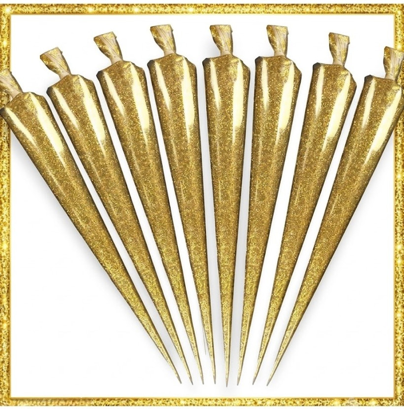 Glitzn Golden Glitter Glue Cone for Fabric Craft and DIY Decoration