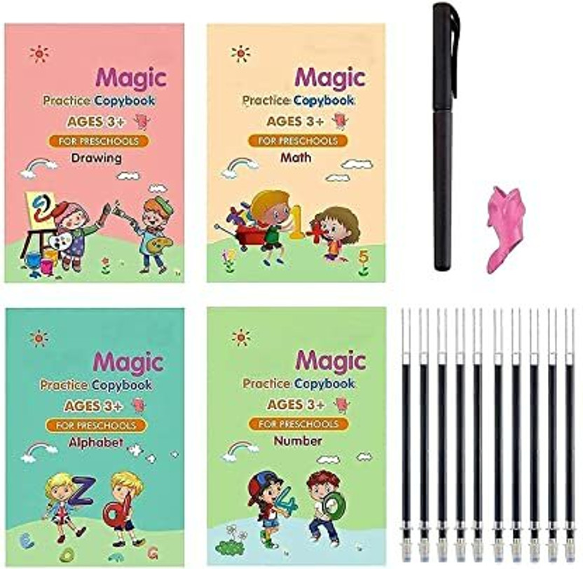 Dourius Magic Practice Copybook For Kids Calligraphy Pens, Calligraphy Set For Beginners
