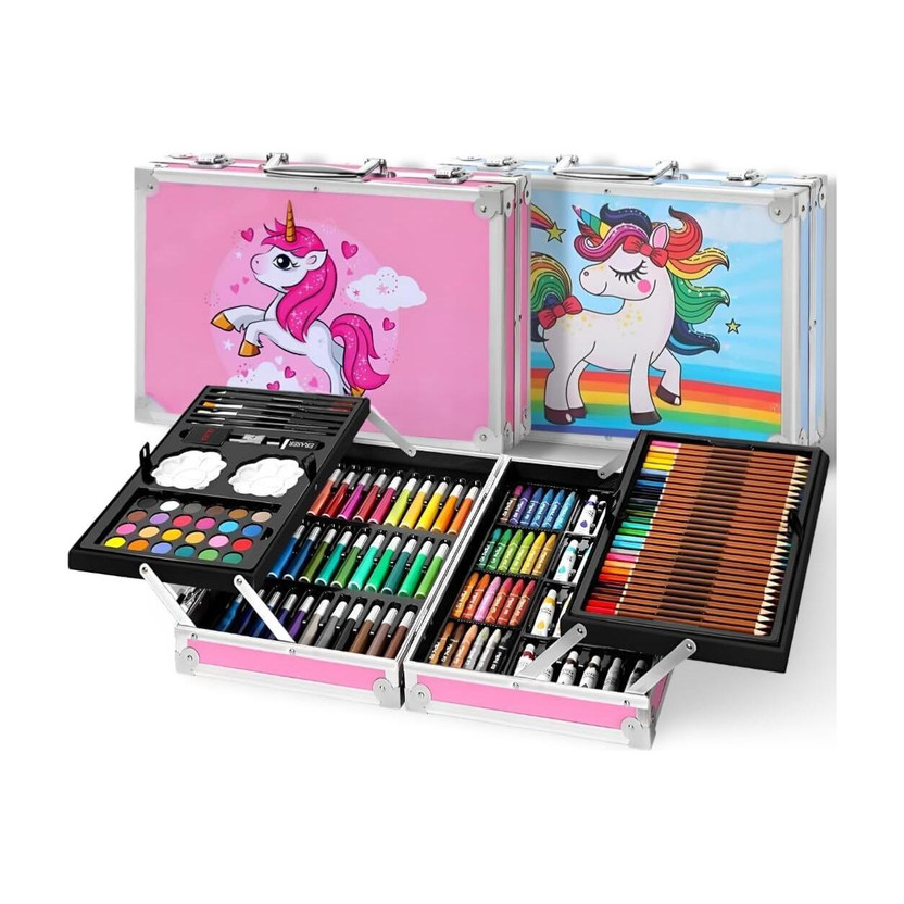 Kidoyz Unicorn Art & Craft Painting Box – 145-Color Space Theme Suitcase Set