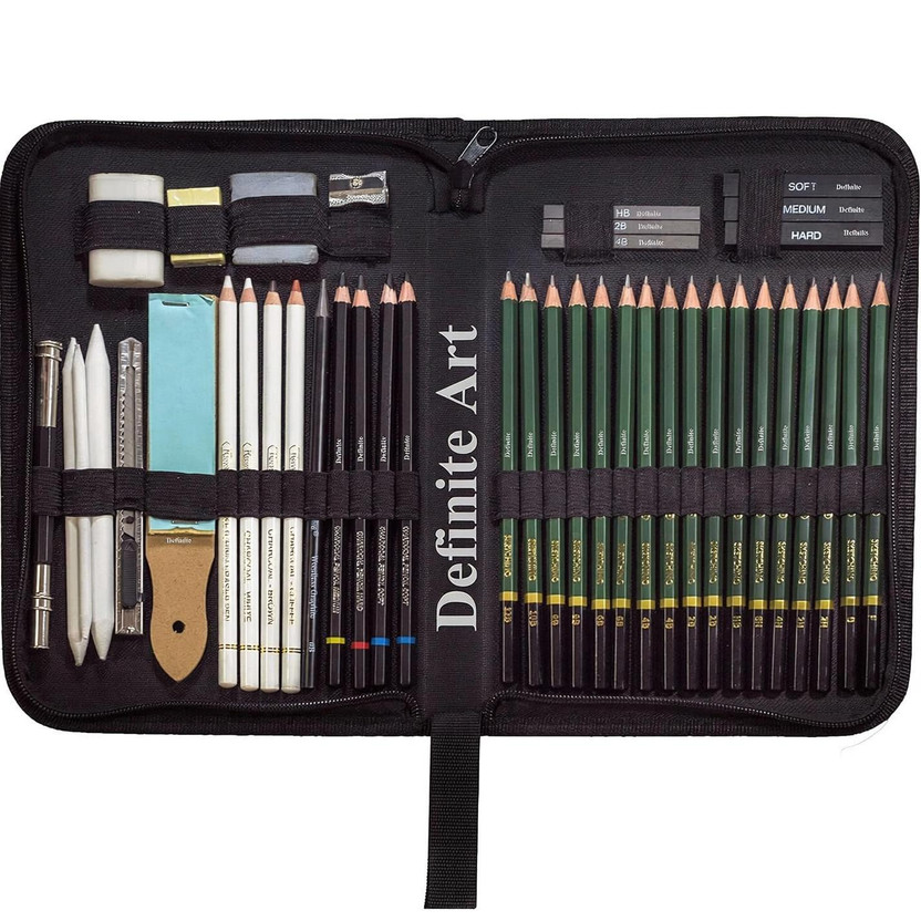 Definite Definite 42 Pieces Sketching Shading Drawing Art Pencils kit for Artist Gifting - Flipkart Deal