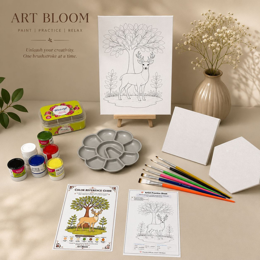Art Art Bloom DIY Gond Art Painting Kit | Printed Canvas Board for Indian Traditional Painting - Flipkart Deal