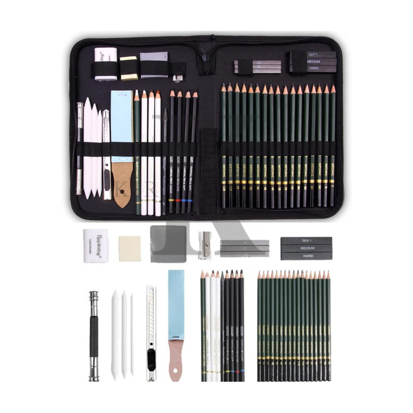 Levin 42 Pieces Professional Drawing Pencils and Sketch Kit for Artist