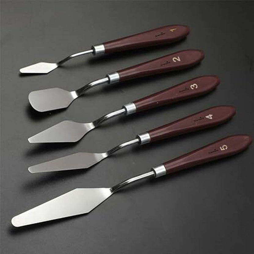 Eclet Set of 5 Painting Knives–Various Sizes & Shapes for Oil,Acrylic & Watercolor Art