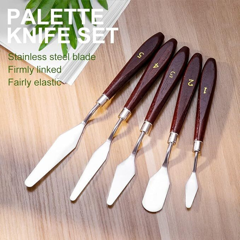 Eclet 5 Pieces Painting Knives Set – Stainless Steel Spatula Palette Knife Set