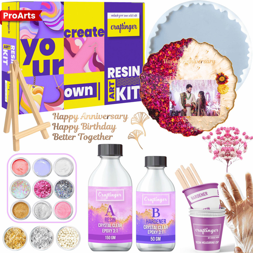 Craftinger Resin Art photo Frame Making Kit With Wooden Stand