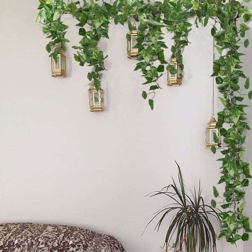 DilSe DilSe 8ft Set of 12Artificial Money Plant Vine,For|Home|Office|Garden|Decoration Green Hibiscus Artificial Flower(60 inch, Pack of 12, Vine & Creepers) - Flipkart Deal