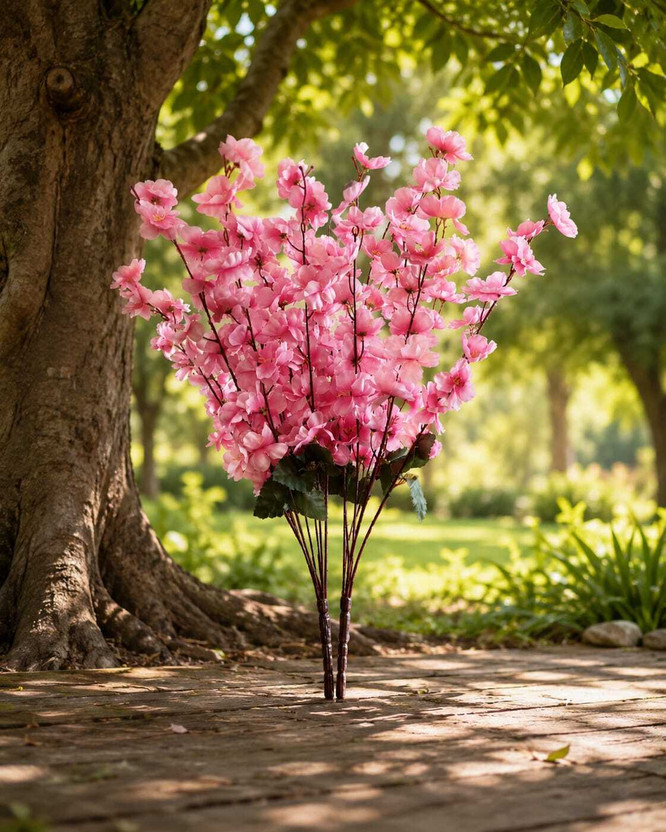 A2H A2H GLOBAL INDIA Pink Flower Bunch Pink Cherry Blossom Artificial Flower(50 cm, Pack of 2, Flower Bunch) - Flipkart Deal