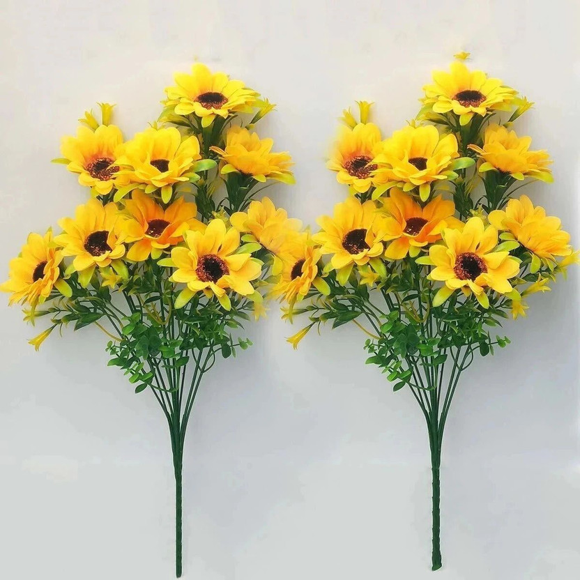 Siddhivinayak Siddhivinayak Home Decoration Yellow Sunflower Artificial Flower (15 inch, Pack of 2 Yellow Sunflower Artificial Flower(13 cm, Pack of 2, Flower Bunch) - Flipkart Deal