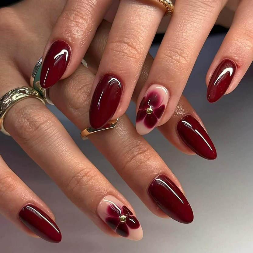 NextEra Red bloom Press on Nails Artificial Nails Fake nails pack of 12 pcs Red(Pack of 24)