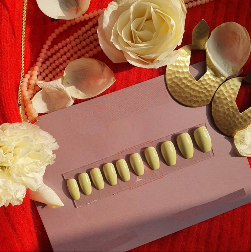 nail knack Pista Green Artificial Nail (Pack of 20)/Fake Nails/ Acrylic