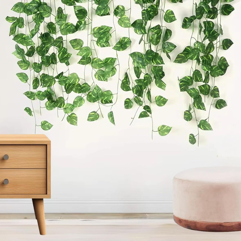 NAFCO Artificial Plants Leaves | Fake Green Leaves | Indoor & Outdoor Decoration Artificial Plant(80 cm, Green)