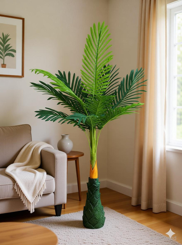 TINYSHAA TINYSHAA PALM 4ft Artificial indoor Palm Tree for home decoration. Artificial Plant  with Pot(122 cm, Green) - Flipkart Deal