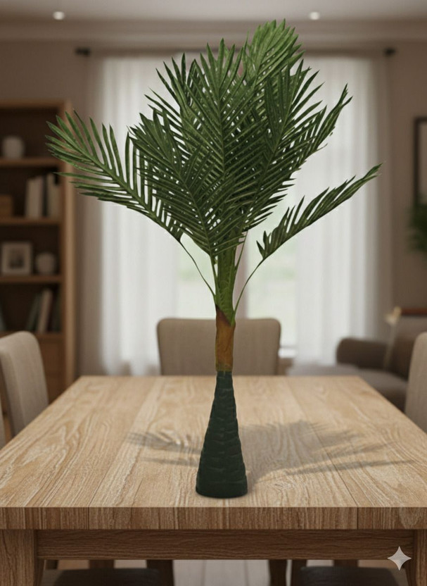 RAMANKIT Luxe Living: Maintenance-Free 3-Foot Premium Artificial Rubber Plant Artificial Plant  with Pot(70 cm, Green)