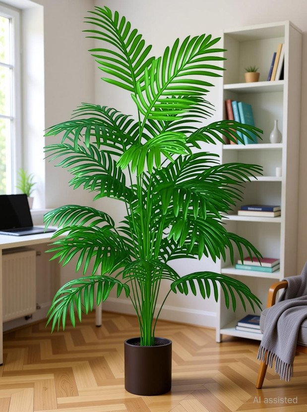 De Gardenia Artificial Areca Palm Tree – 110 cm Tall Faux home decor Artificial Plant(110 cm, Green)