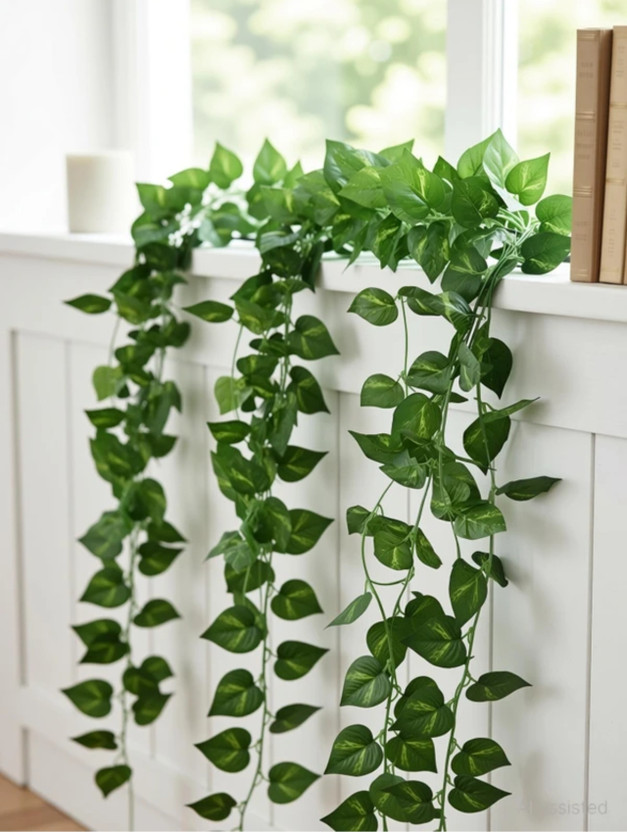 Nafco Set of 6 Artificial Money Plant Creeper For Home & Garden Decoration Pack of 6(Green)