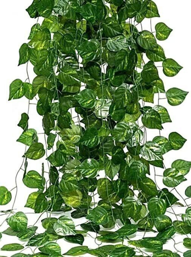 Siddhivinayak 8 Ft Set 2 Artificial Money Plant Vine,For|Home|Office|Wall|Garden| Decoration Artificial Plant(168 cm, Green)