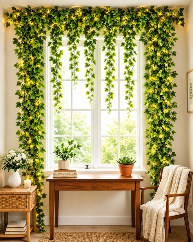 Duggu item Artificial Hanging Ivy Pack of 3 Decorative Fake Plant for Home & Office Bonsai Artificial Plant(155 cm, Green)