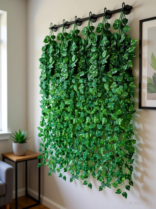 DECORKITE 8ft Set of 6 Artificial Money Plant Vine,For|Home|Wall|Office|Garden|Decoration Bonsai Artificial Plant(210 cm, Green)