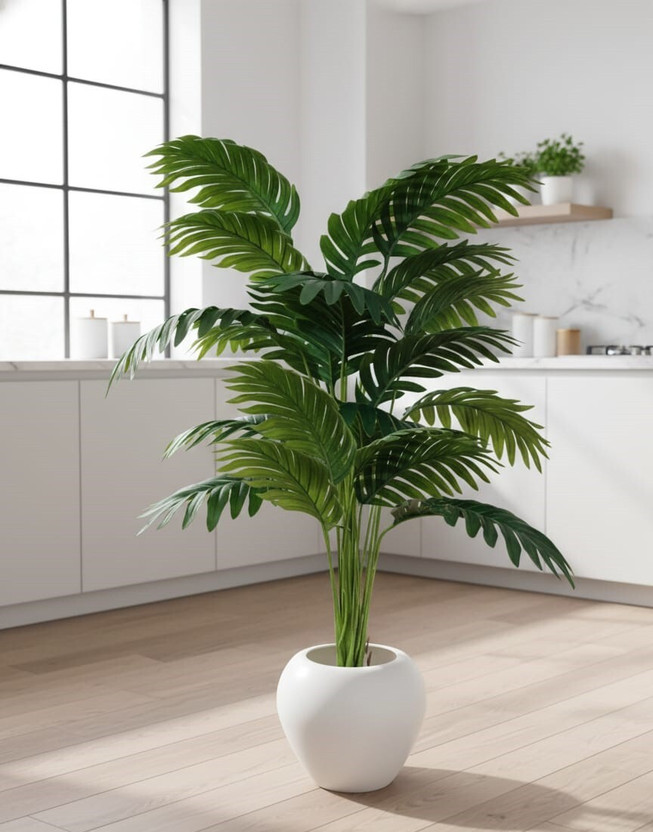 GudiyaEnt GudiyaEnt Artificial Green 18 Leafs Palm Tree Plant With Pot Artificial Plant Home Decor Artificial Plant  with Pot(58 cm, Green) - Flipkart Deal