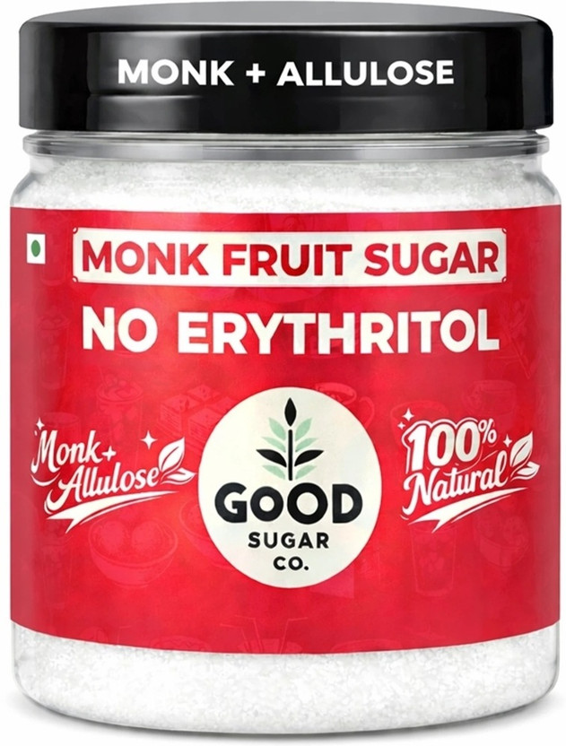 GOOD SUGAR CO. Monk Fruit Sugar Sweetener Powder Zero-Calorie Sugar Substitute Sweetener(200 g, Pack of 2)