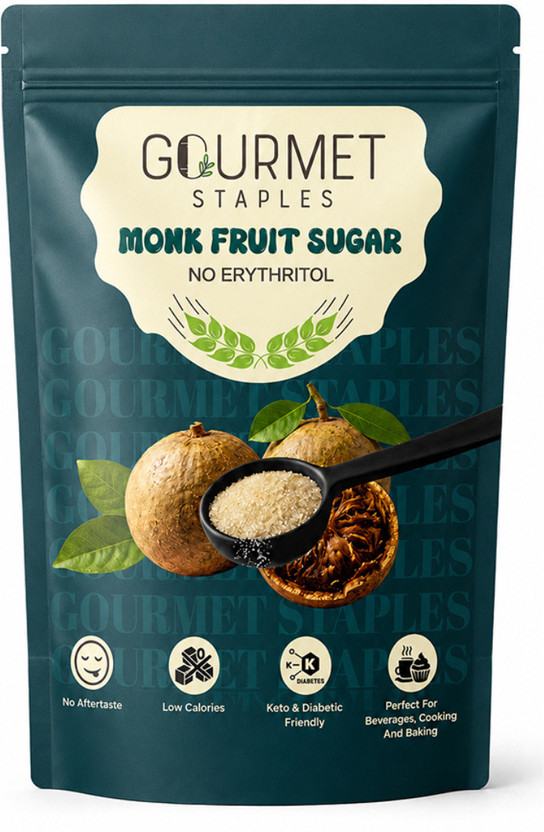 Gourmet Staples Monk Fruit Sugar with Allulose 900g | Low Calorie Sweetener | Keto Sweetener(900 g)