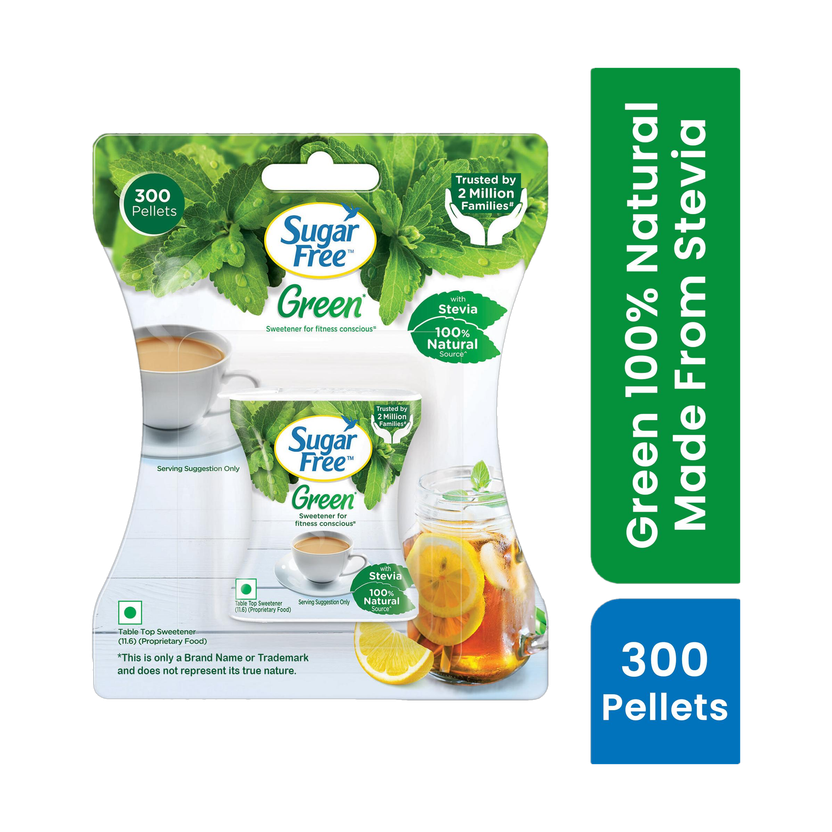 Sugar free Green Stevia , Made from 100% Natural Meethi Tulsi (Stevia) leaf Sweetener(300 Pellet)
