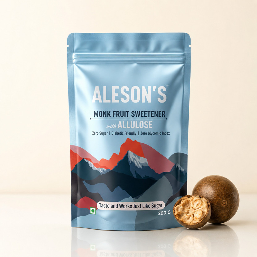 ALESON'S Monk Fruit Allulose Sweetener | Low Calorie Sugar Alternative Sweetener(200 g)