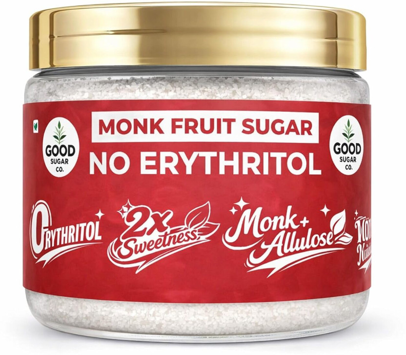 GOOD SUGAR CO. Monk Fruit Sweetener Sugar Without Erythritol 2x Sweetness Sugar Substitute Sweetener(100 g)