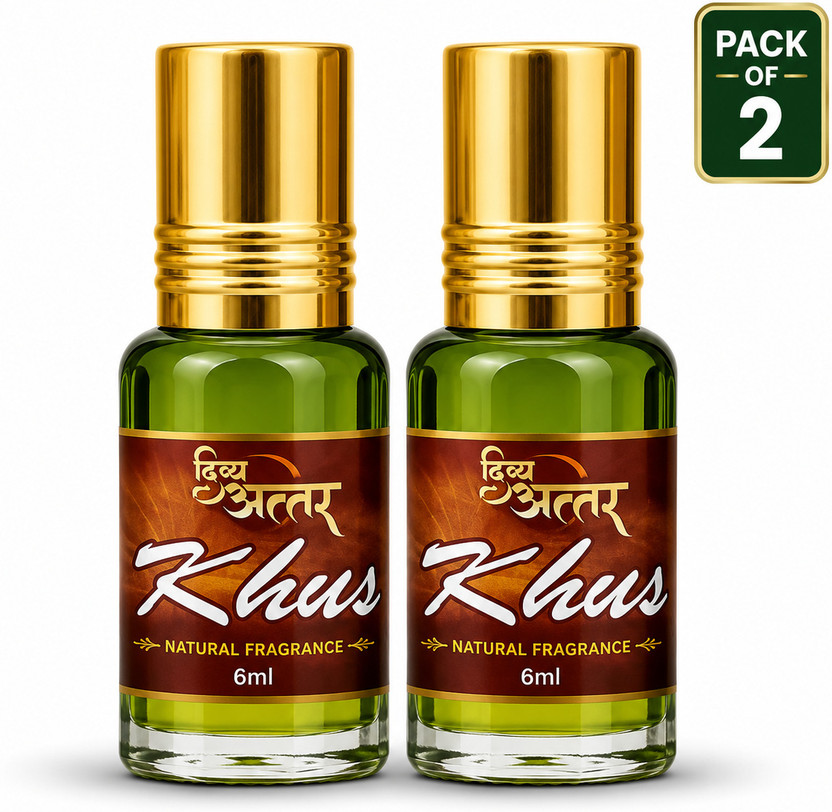 yugansh yugansh global Khus Attar for Pooja Pack of 2 (6ml Each) | Alcohol Free Attar Oil Herbal Attar(Floral) - Flipkart Deal
