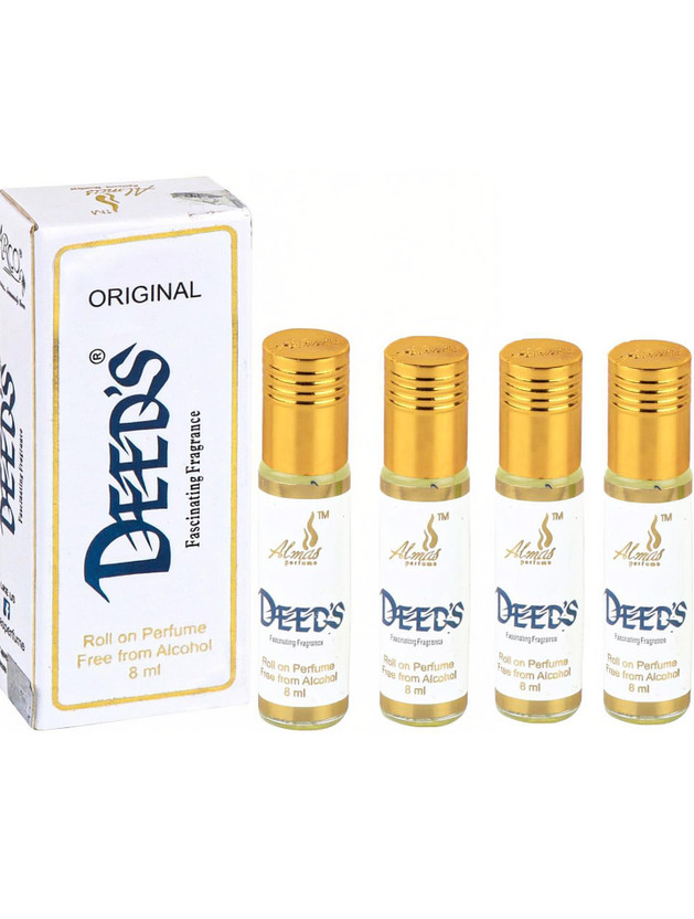 Almas DEEDS ( PACK OF 4) pocket Perfume - 32 ml (For Men & Women) Floral Attar(Davana)