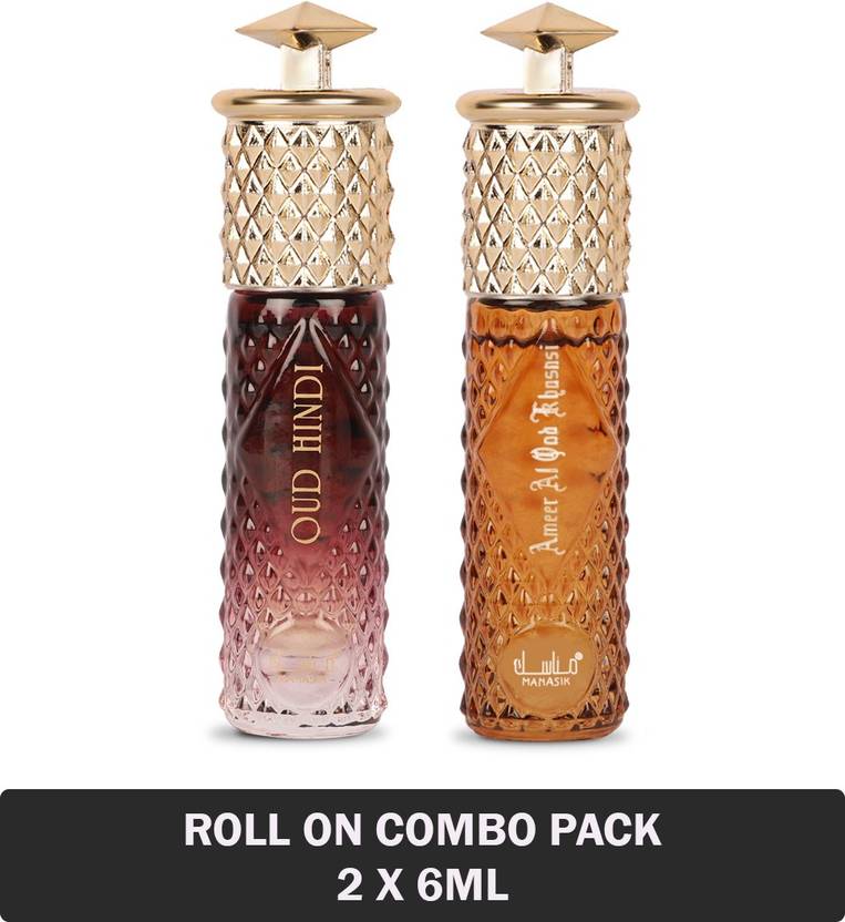 Manasik Oud Hindi & Ameer Al Oud Khusnsi Long Lasting Roll on Attar For