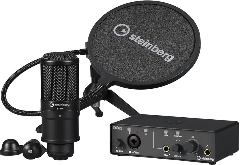 Steinberg IXO Podcast Pack With IXO12 Audio Interface, Studio Condenser Mic & Pop Shield, Audio Interface