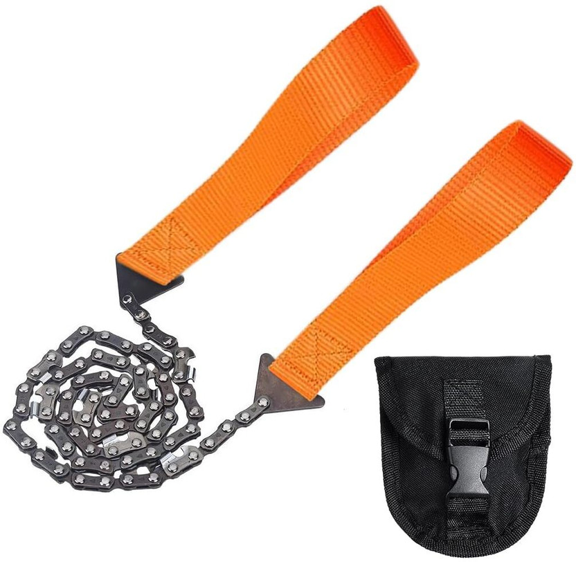Zumie Chainsaw With Handle_1 Portable Pocket Chainsaw For Camping And Survival 24 Inch Heavy-Duty Steel Blade Cordless Chainsaw(Without Battery)