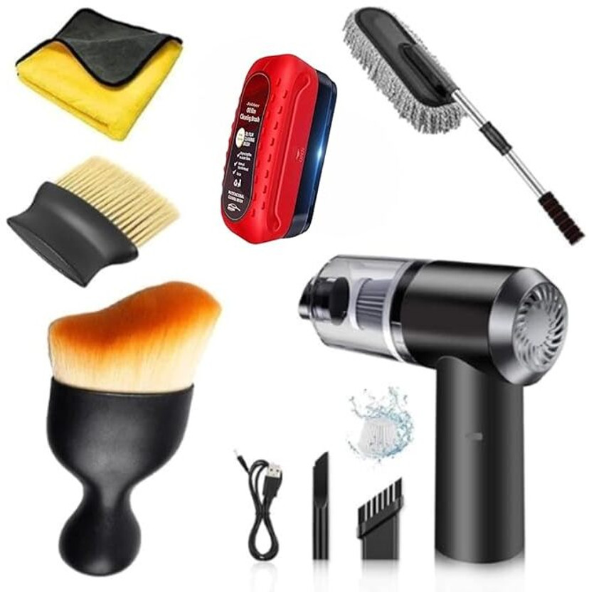 VIDHYAWAN 6 in 1 Combo Cleaning Brush for Car With Vaccum Combo Combo