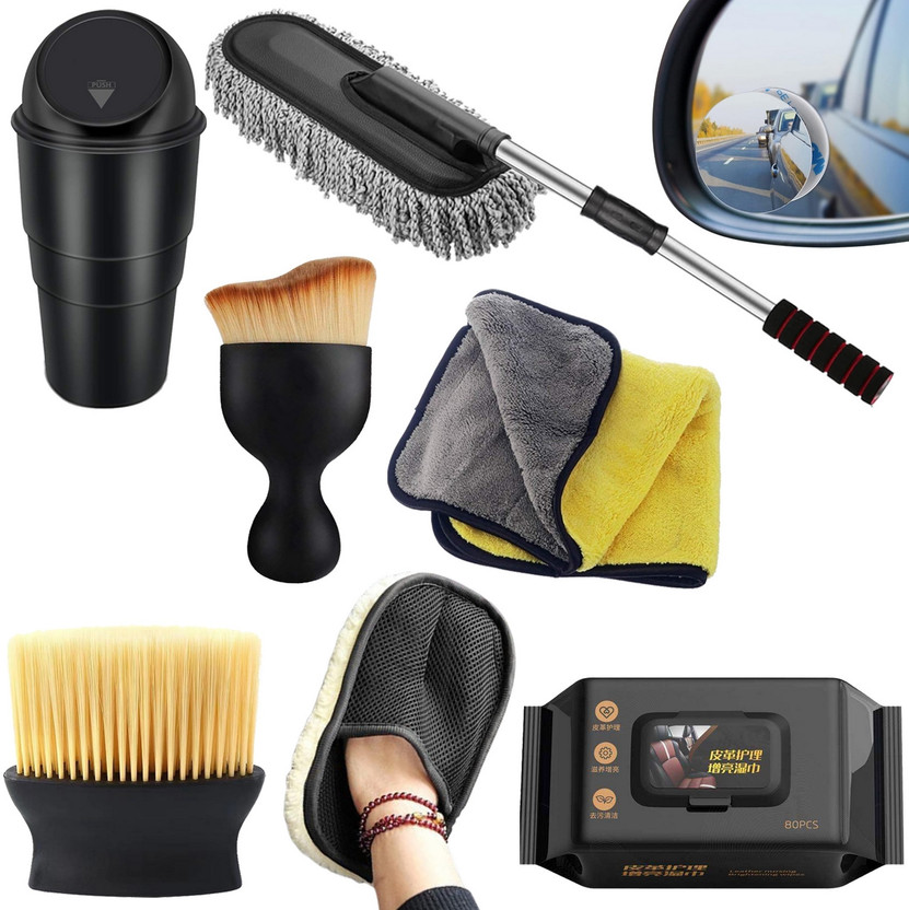 ORIDOR ORIDOR Set of 8 Car Cleaning Combo Kit Brush Duster Cloth Wash Mitt Interior 8 PCS-ME02 Vehicle Interior Cleaner(8 ml) - Flipkart Deal
